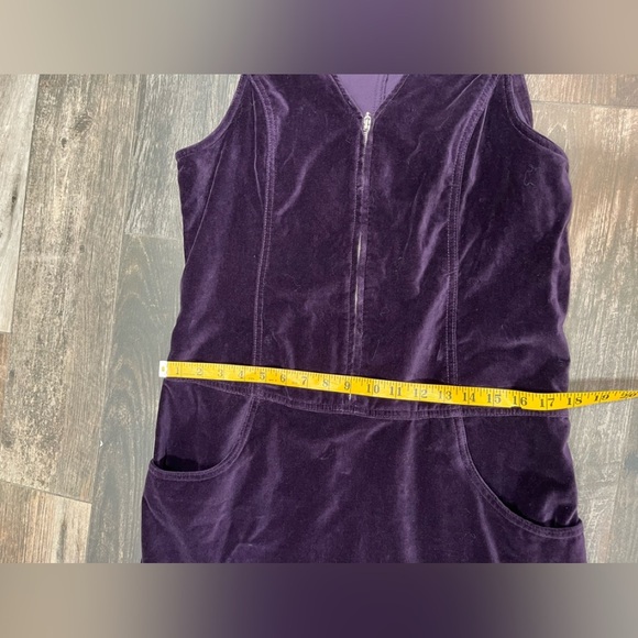 Vtg EXP Jeans By Express Velvet 90s Jumper Dress Size 5/6 Pockets New Old Stock - Picture 7 of 8